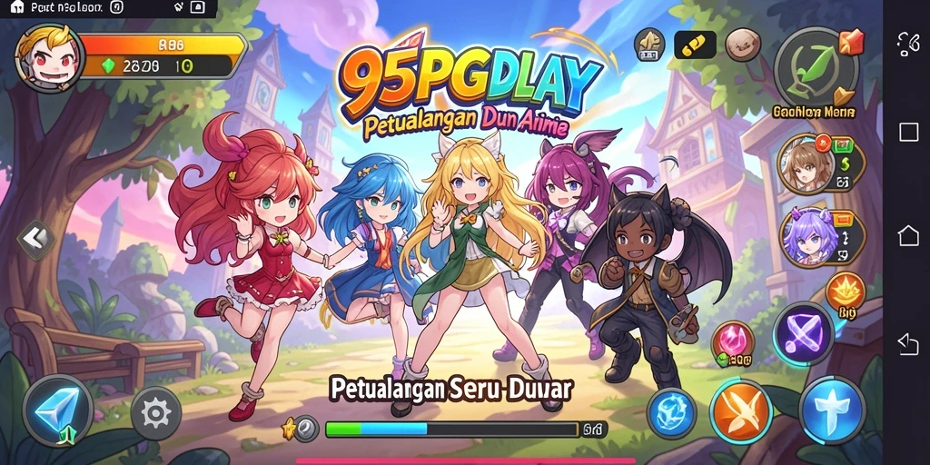 Tampilan seru gameplay Anime di 95PGPLAY dengan karakter khas.