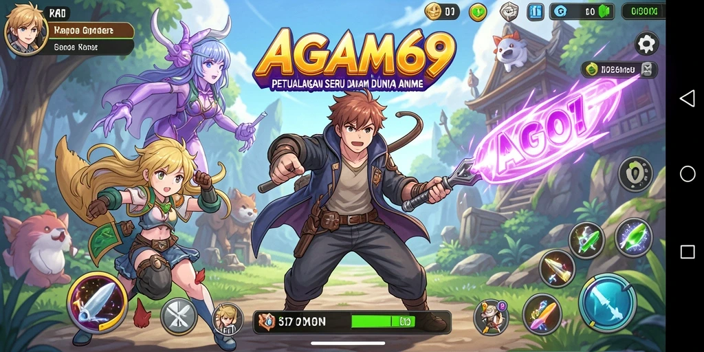Tampilan gameplay AGAM69 yang penuh aksi dan warna-warni.
