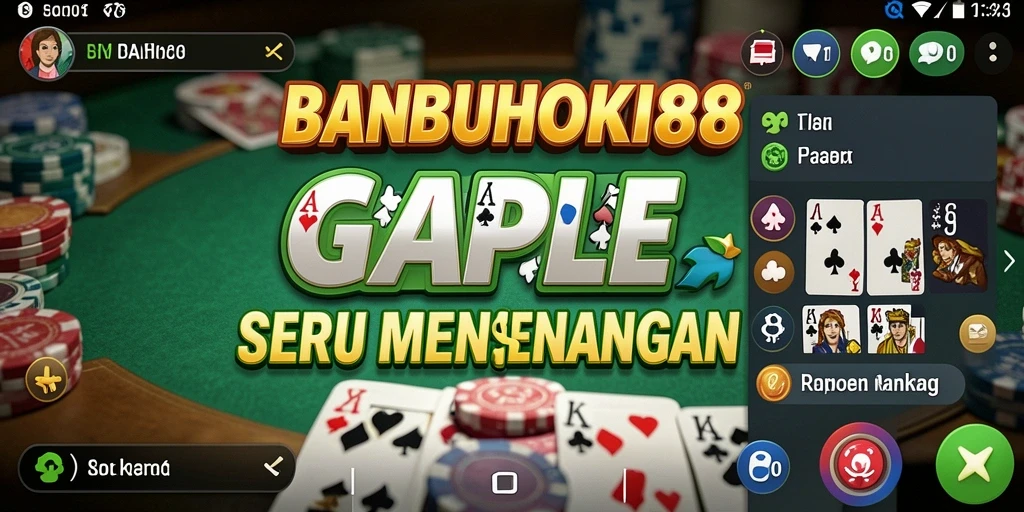 Tampilan screenshot gameplay Gaple BANBUHOKI88 yang seru.