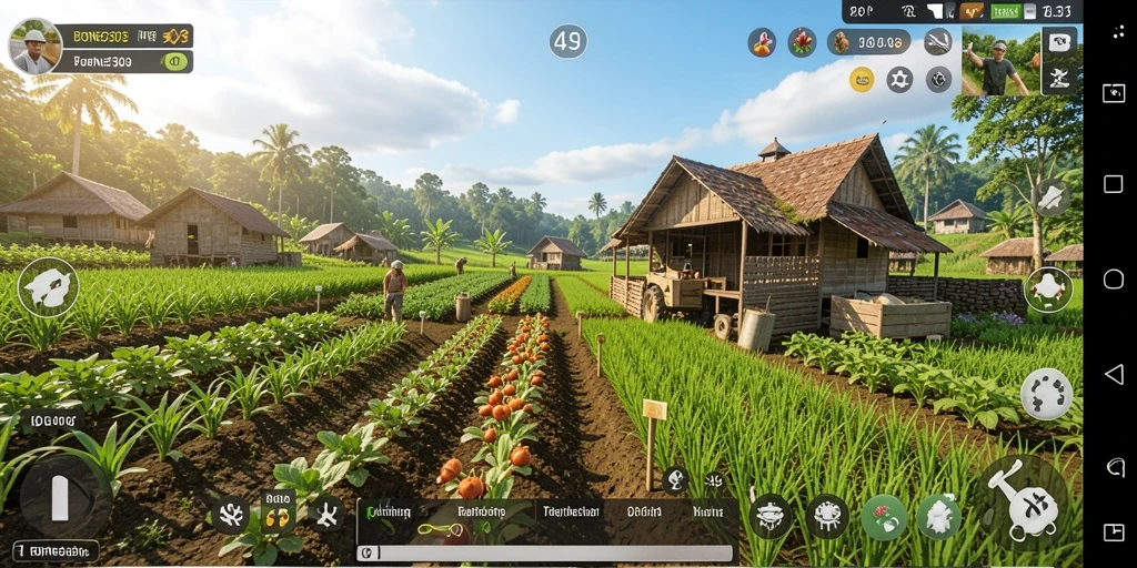 Screenshot game BORNEO303 menampilkan aktivitas pertanian yang menyenangkan.