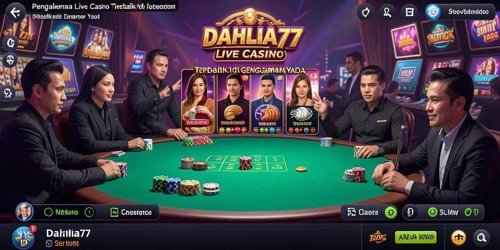 Tampilan gameplay Live Casino DAHLIA77 yang menegangkan dan interaktif.
