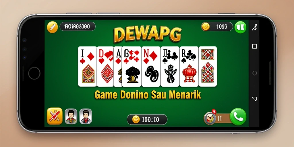 Tampilan gameplay seru dalam DEWAPG dengan domino yang menarik.