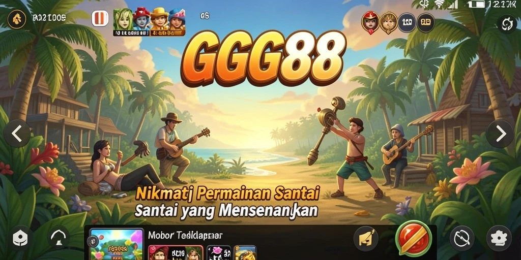 Tampilan gameplay GGG888 yang ceria dan menarik.