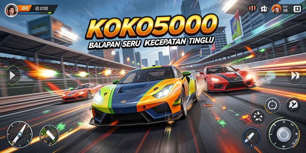 Tangkapan layar KOKO5000 menampilkan aksi balapan yang menegangkan dan grafis yang memukau.