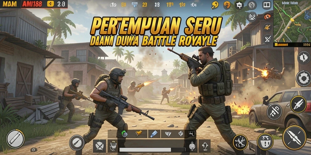 Gameplay seruMAMI188 dengan aksi Battle Royale yang intens.