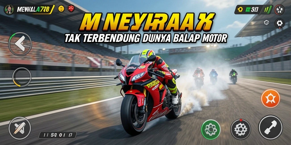Tampilan gameplay <strong>MENYALA78</strong> dengan aksi balap motor yang intens.