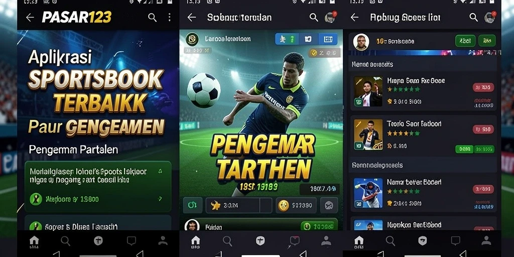 Tampilan antarmuka pengguna PASAR123 saat melakukan taruhan olahraga.