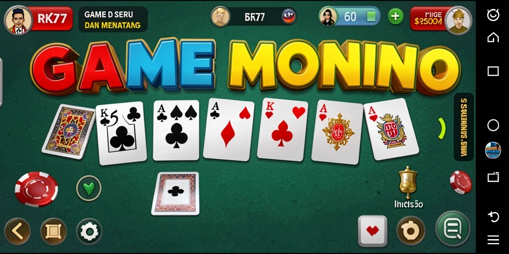 Screenshot gameplay RK77 dengan aksi seru permainan Domino.