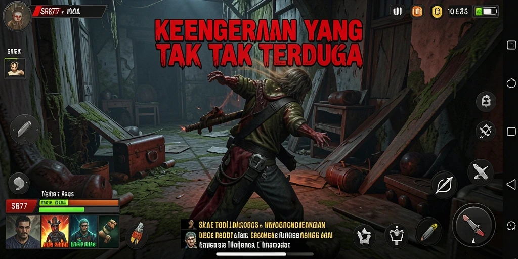 Tampilan gameplay yang menegangkan dengan elemen horor yang mendalam.