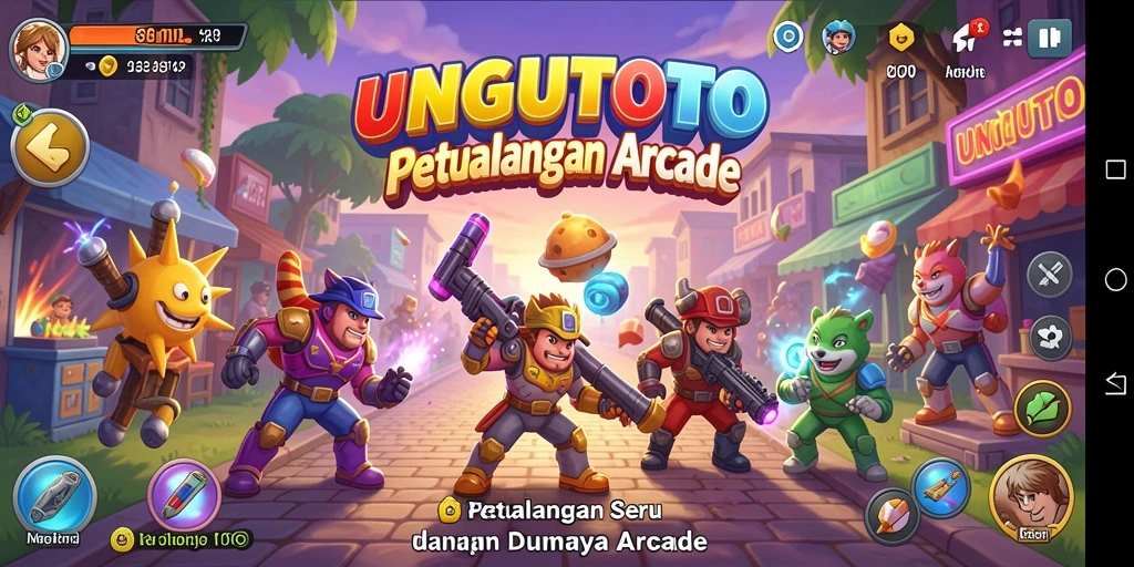 Tangkapan layar permainan UNGUTOTO menampilkan aksi seru dan karakter menarik.